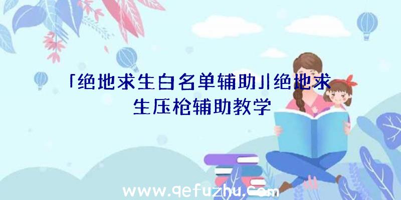 「绝地求生白名单辅助」|绝地求生压枪辅助教学